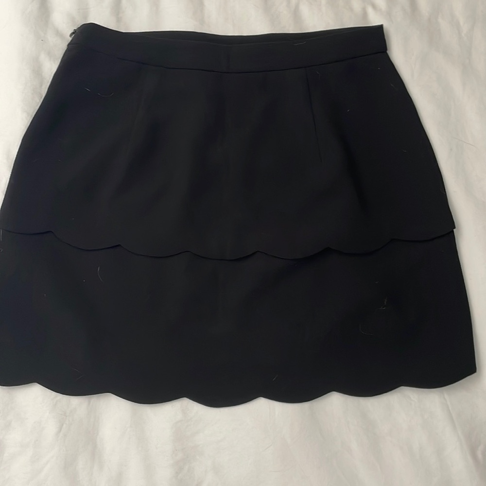 Club Monaco Scalloped Black Mini Skirt